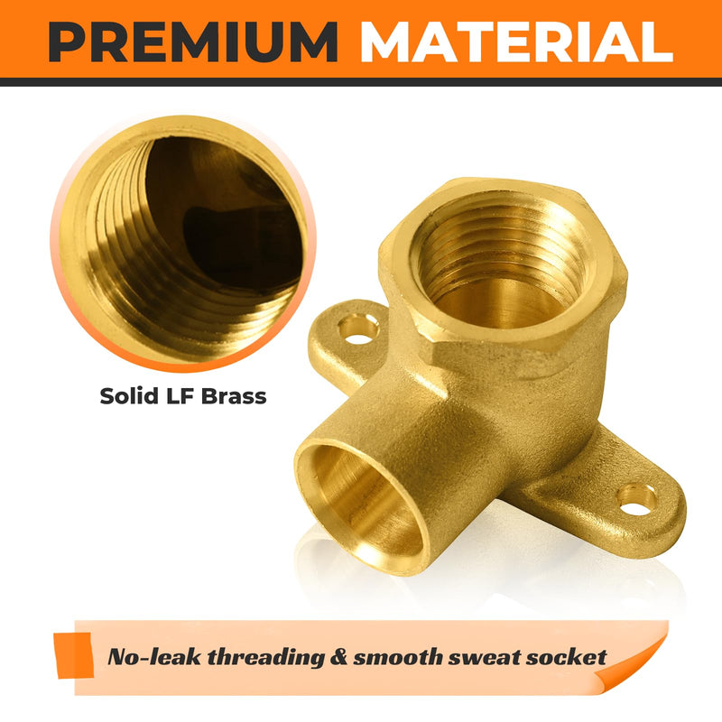10PC HeSun 1/2" Copper Sweat x 1/2" FNPT Drop Ear Elbow(COPPER166-10) 10 1/2" Sweat x 1/2" Female