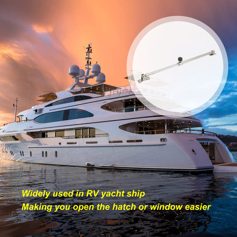 Yctze Boat Hatch Lid Support Boat Hatch Adjuster Stainless Steel 304 248‑432mm Range Polished Surface Universal for RV Yacht Ship