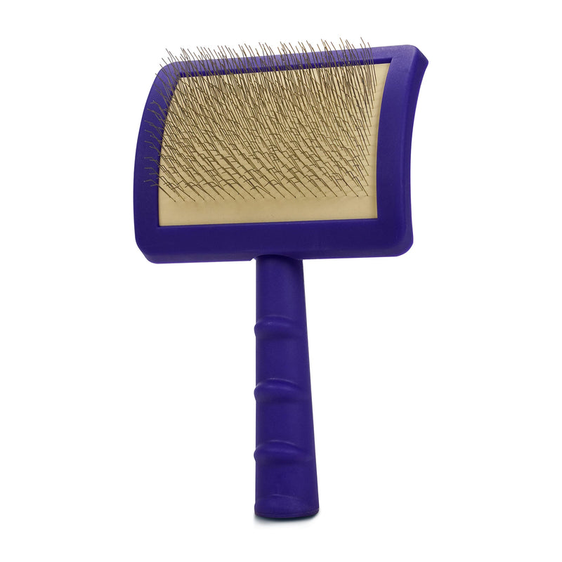 Chris Christensen Jelly Pet Slicker Brush, Universal, Soft Pins, Large, Purple - With Ice on Ice Finishing Spray, 16 oz - PawsPlanet Australia