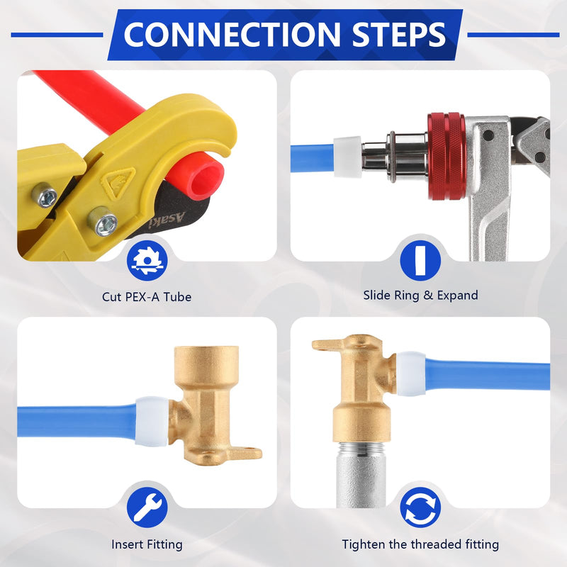 (10-Pack YVSKM) 1/2" PEX-A Expansion × 1/2" Female NPT Brass Drop Ear Elbow, Lead-Free Full Flow Threaded Connection Fitting, ASTM F1960, 90° PEX-A Pipe Connector for Plumbing & Water Supply 1/2 Inch (10Pack) PEX-A FIP Drop-ear Elbow