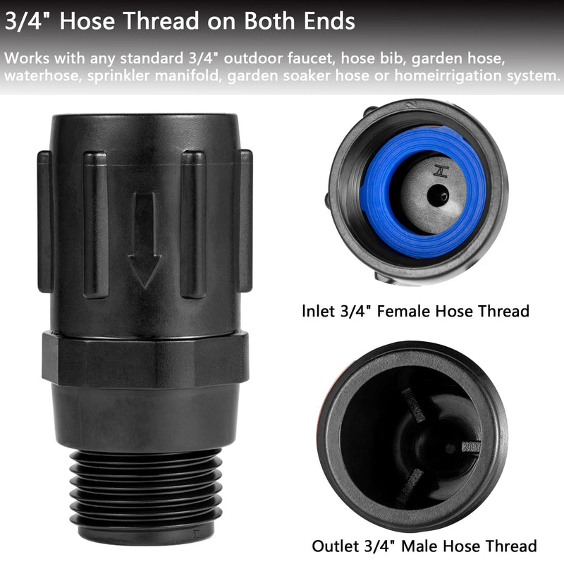2pcs Garden Hose Pressure Regulator 25 PSI, 3/4" FHT × 3/4“ MHT, Pressure Reducer, Great for Drip Irrigation System Distributing Regulator drip Irrigation Parts emitters for drip line 2 Pack