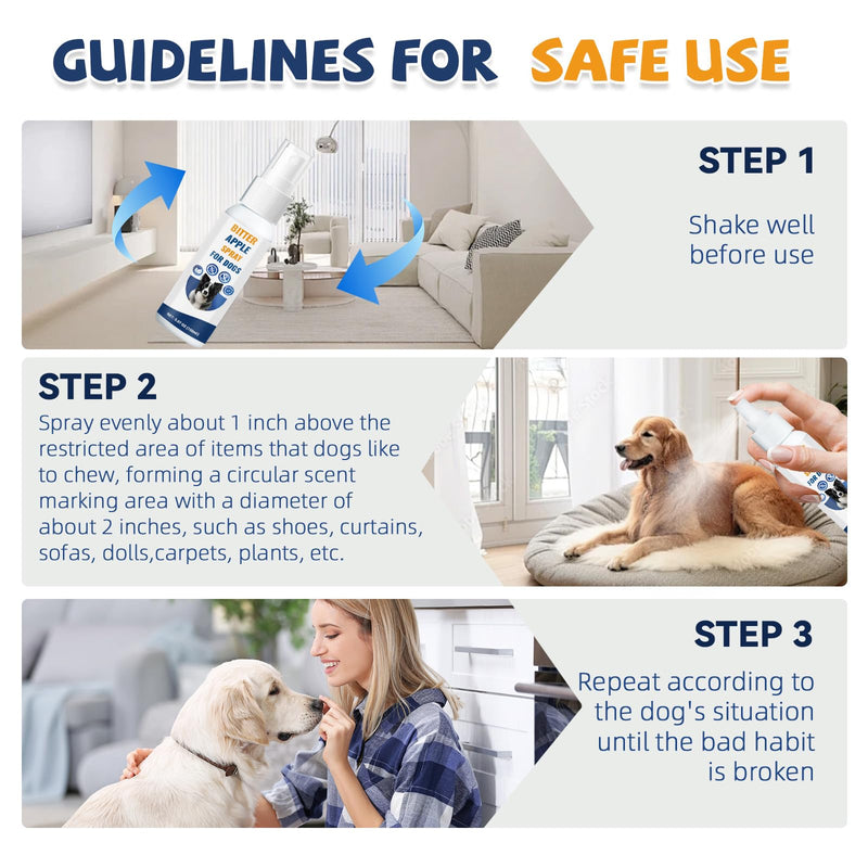 No Chew Spray for Dogs,Bitter Apple Spray for Dogs to Stop Chewing,Can Effectively Protect The Safety of Furniture,Plant,Shoes, Etc,Valuables,Safe for People and Pets,and Alcohol-Free 5.07 Oz