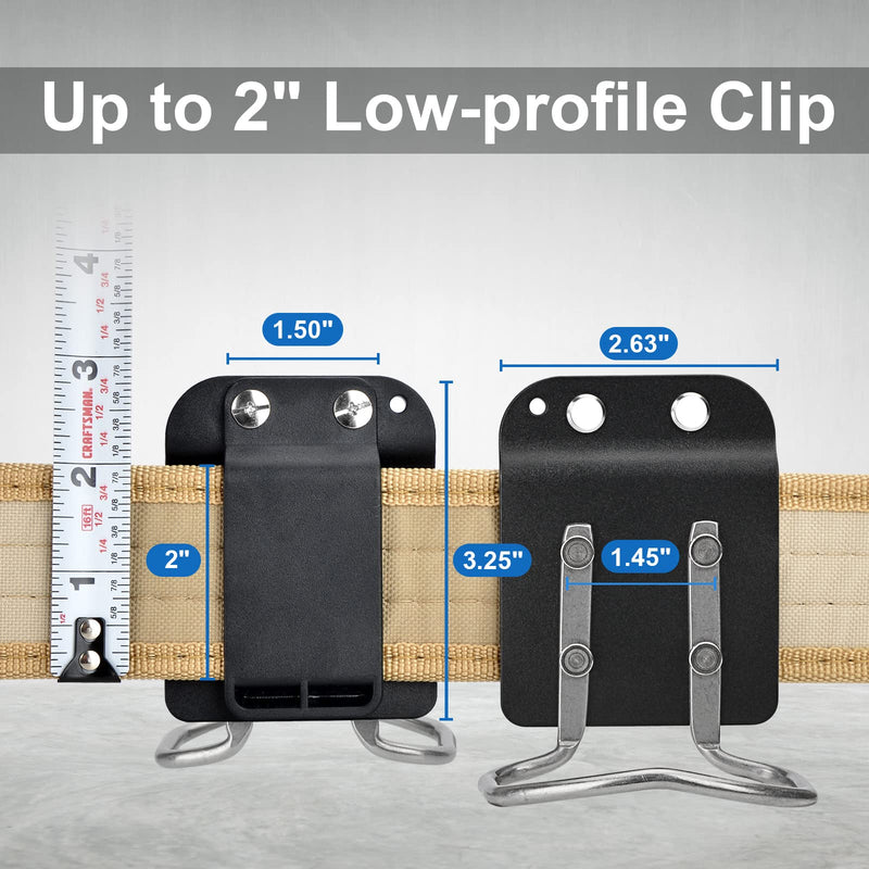 Heavaluefit 2Pack HammerCatcher, Hammer Holder for Tool Belt, Quick Response Fit Up to 2" Tool Belt, Compatible with Claw Hammer, Hatchet and Mallet (HammerCatcher) HammerCatcher-2Pack