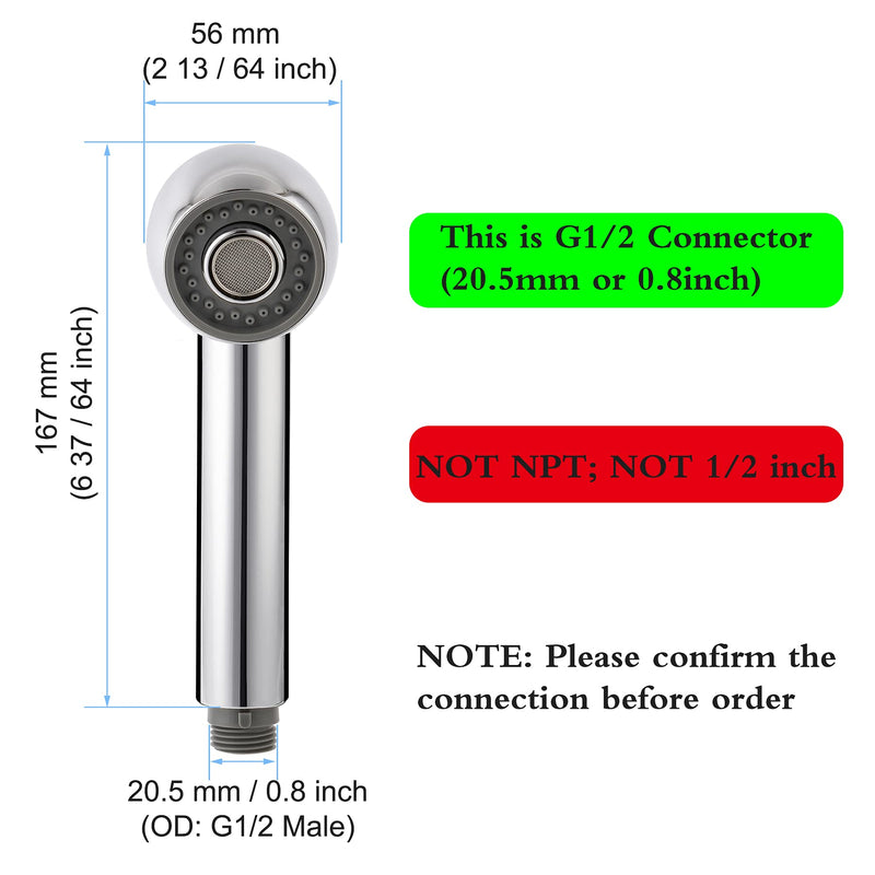 Hibbent Pull Out Sink Sprayer Head Replacement, 2 Function Kitchen Sink Faucet Sprayer Head, Bathroom Faucet Head Replacement Part, Spray Head Faucet Head Kitchen Tap Sprayer Spout, Chrome