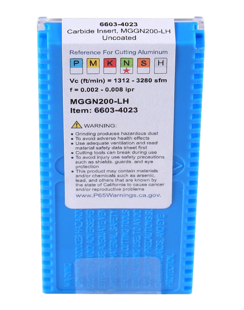 Accusize Industrial Tools 1/2" x 1/2'' Cut-Off Holder, Parting Tool, Mgehr08-2 of 2387-2004 with 10 Carbide Inserts for Cutting Aluminum | For Aluminum, MGGN200-LH Inserts Included, 1 Indexable Holder Plus 10 Carbide Inserts, 2387-0004INSA