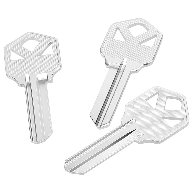 SINJEUN KW1 Blank Key Blanks, Pack of 200 Uncut Blank Keys, Premium Brass Blank Keys for Home and Professional Use, Silver