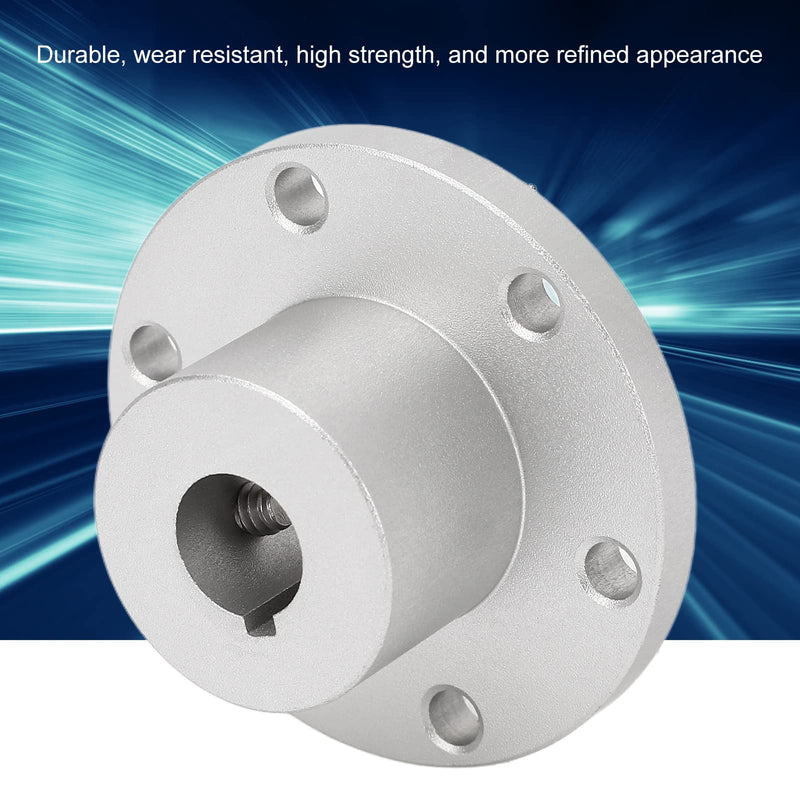 Oumefar 1/2in RC Key Hub Shaft Coupling Aluminum Alloy High Strength Motor Shaft Coupler Silver