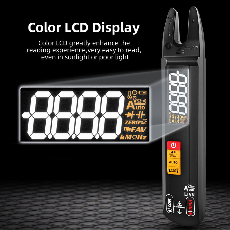AC DC Clamp Meter Open Jaw Fork Digital Multimeter Rechargeable Auto Range Electrical Tester Voltage Tester Pen NCV Amp Ohm Volt U-Shape Tester