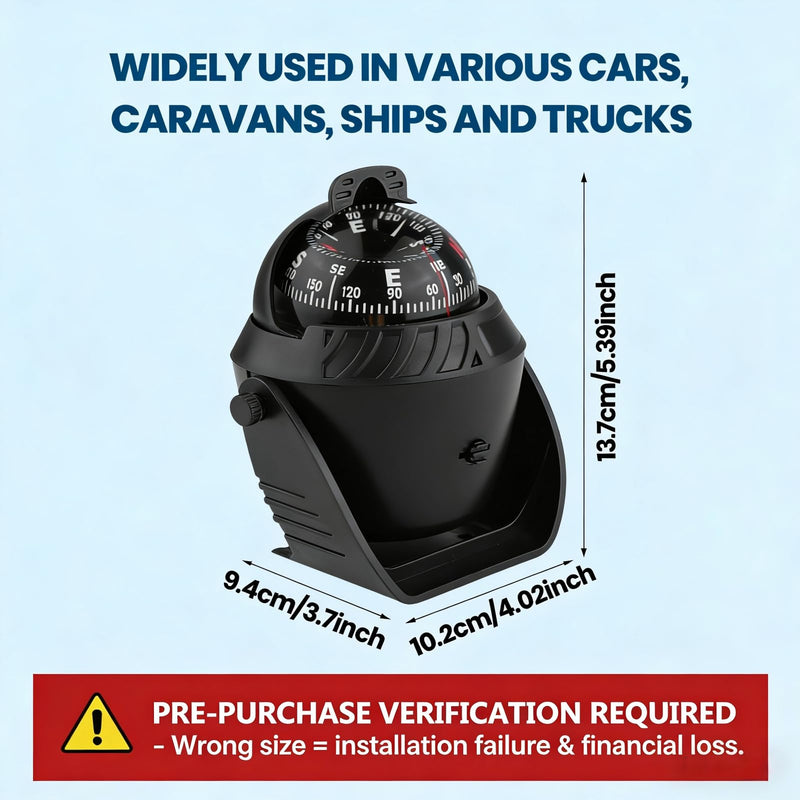 Vehicle Dashboard Compass for Car LED Light Auto Dash Mount Navigation Automobile Direction Indicator for Car Boat Truck