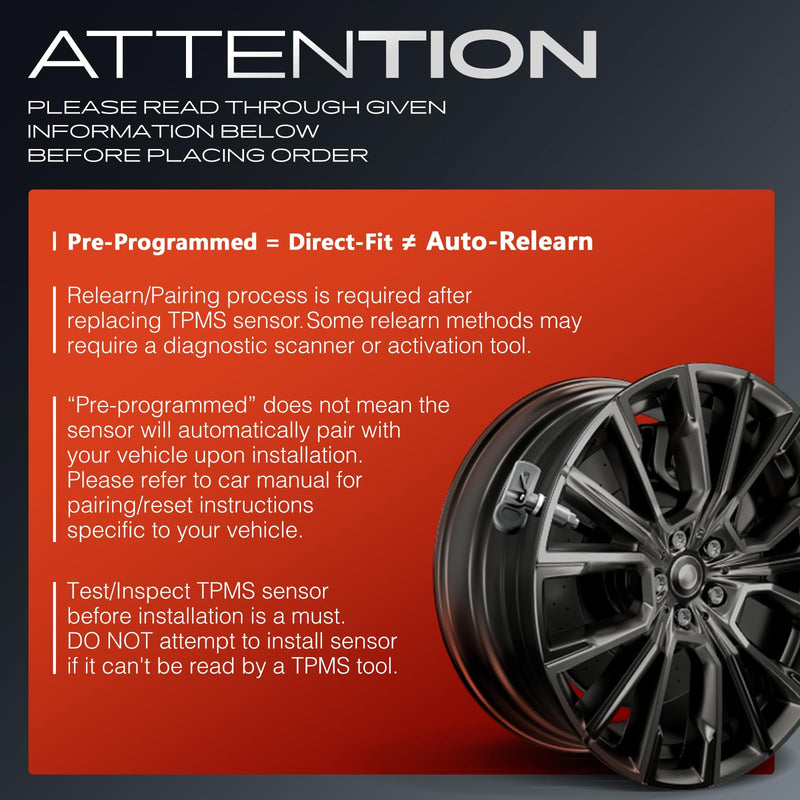 A-Premium 4PCS Pre-Programmed TPMS Sensor Tire Pressure Monitoring Sensor - Compatible with Toyota, Lexus & Scion - Avalon, Camry, Corolla, Highlander, Tacoma, Prius, ES350, GS430, GX470, xB - 315MHz