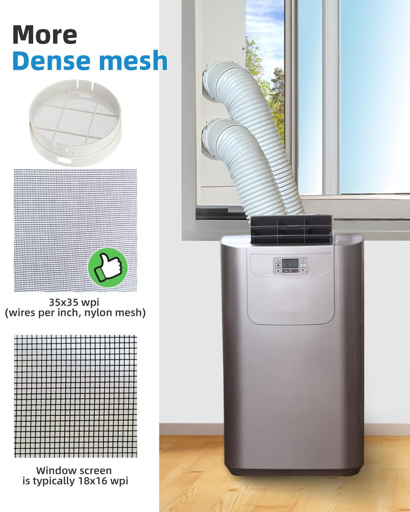 Washable Hose Pre-Filter for Portable Air Conditioner, 5’’ Diamiter 1 Pack White
