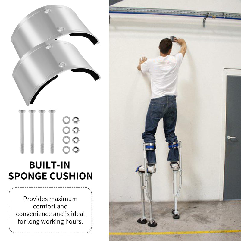 2PCS Drywall Stilt Replacement Parts, Aluminum Alloy Stilt Accessories, Curved Leg Plates for Home Improvement, Plastering, Painting, Wiring 2PCS