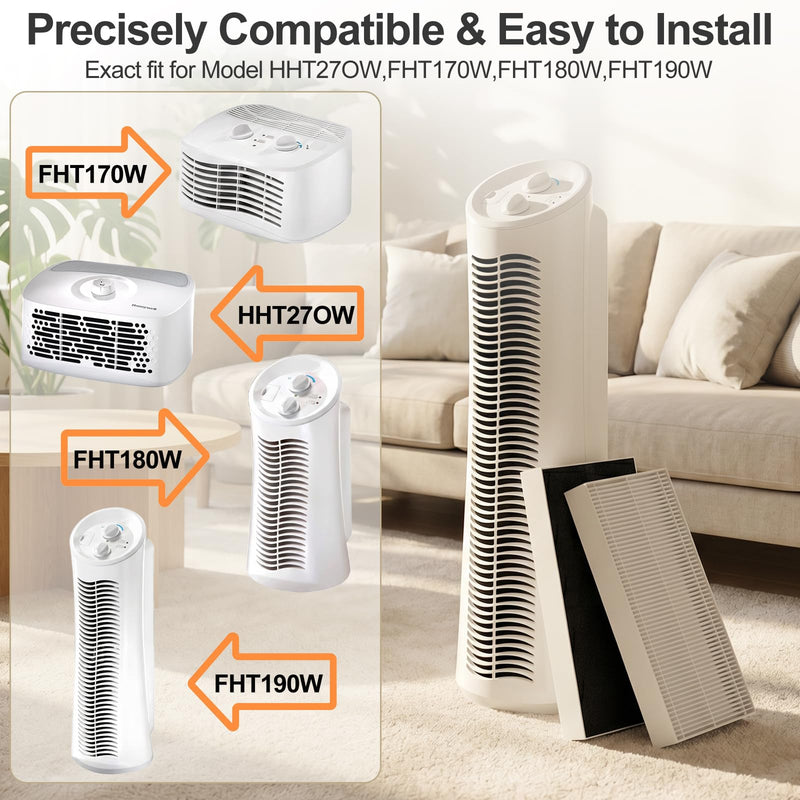 4 Pack Filter Replacement for FRF102B, Compatible with Filter U HRF201B Compatible with HHT270, HHT290 Series White