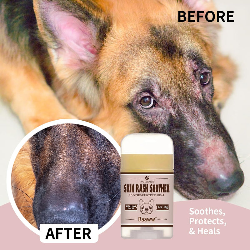Dog Skin Rash Soother, Stick 2OZ, Allergy and Itch Relief for Dogs, Skin Moisturizer, Organic & All-Natural, Dog Moisturizer for Dry Skin, Dog Lotion, Ultimate Healing Balm, Dog Rash Cream 59 ML 2.0 - PawsPlanet Australia
