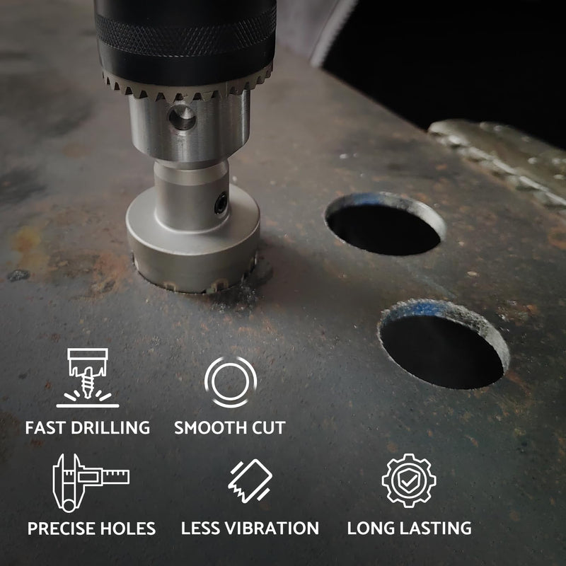 S&F STEAD & FAST 2-1/2 Inch Carbide Hole Saw for Metal, Stainless Steel & Sheet Metal – Heavy Duty Hole Cutter for Drill Press, Cordless & Hand Drill Use 1P-10_4
