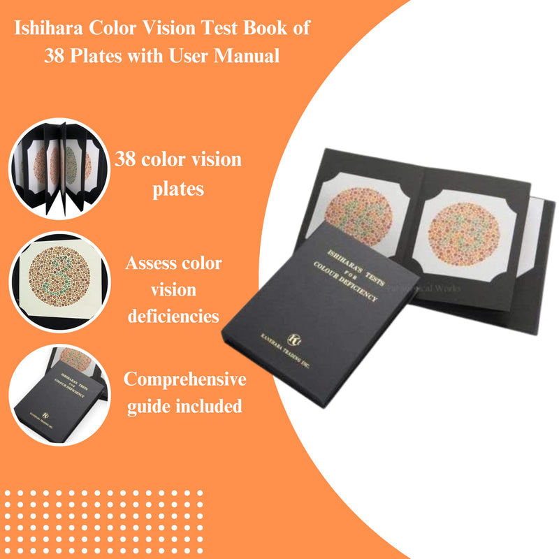 ISHIHARA Color Vision Test Book with 38 Plate with User Manual