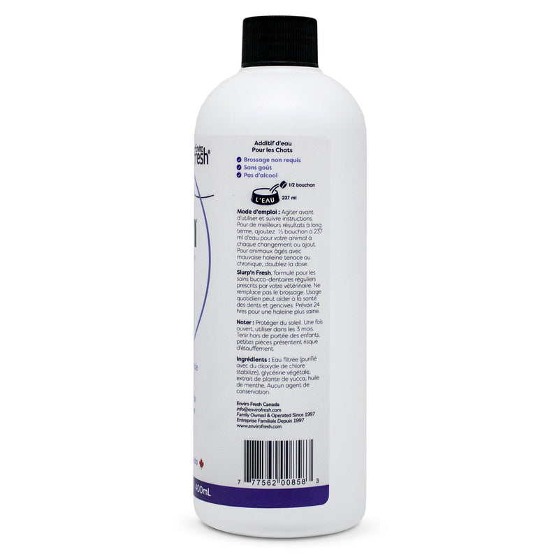 Slurp’n Fresh Cat Water Additive 400 mL, Oral Hygiene Solution for Cats, Reduces Plaque & Tartar, Freshens Breath, Alcohol-Free #858