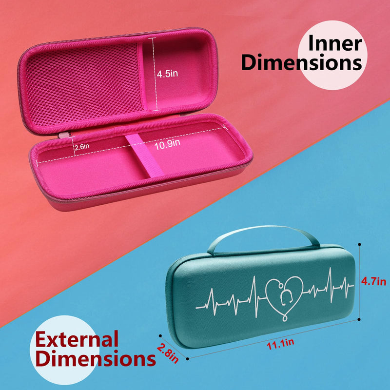 LTGEM Stethoscope Case for 3M Cardiology III,II,IV,3M Aster Cardiology/MDF MDOne Stainless Steel Stethoscope Nurse Accessories and Medical Equipment (Pink Outer+Pink Inner) Pink outer+pink inner
