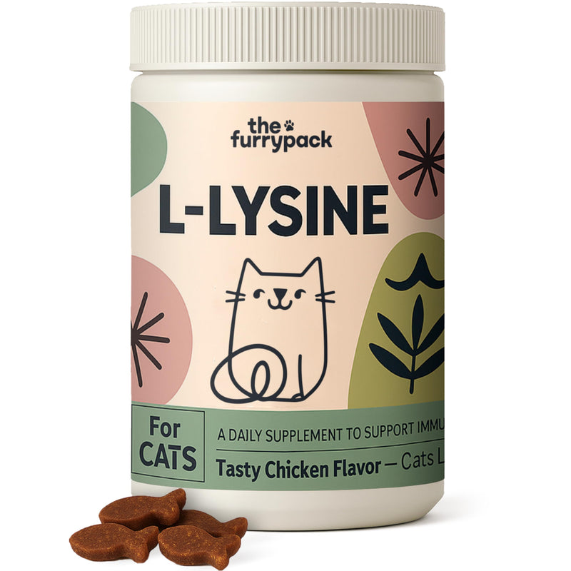 L-Lysine for Cats - 250mg per Chew, 150 Soft Chicken Flavor Chews to Replace Messy Powders and Pills, Turn Supplement Time Into Treats, Made in USA, Daily Immune Support, Picky Eaters
