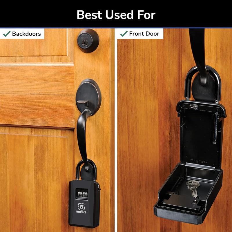 BRINKS - 79mm Outdoor Lock Box - for Indoor and Outdoor Use, Weather Resistant - 4-Dial Resettable Combination - Increased Security with Hardened Steel Shackle, Black (New Model, 2PK) New Model