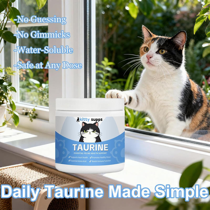 1PCS Kitty Supps Taurine for Cats,KittySupps Taurine for Cats,Taurine Supplement,Immune Support, Boost Energy & Vitality & Daily Wellness, 200 Grams/Bottle (1) 1