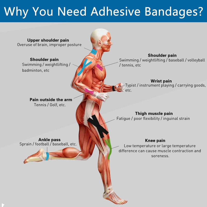 Self Adherent Cohesive Bandages Wrap 6 Count 2" x 5 Yards, Medical Tape, Adhesive Flexible Breathable First Aid Non Woven Rolls, Stretch Athletic, Ankle Sprains & Swelling, Sports Beige 6 Count (Pack of 1)