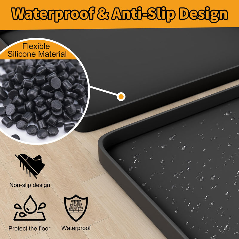 LBG Products Portable Air Conditioner Drip Tray Condensate Drip Pans for 5000-14000 BTU Portable AC Units,Portable AC Drip Pan Catch & Prevent Spills or Leaks from Air Conditioners (Black)