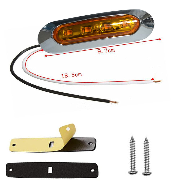 3.8" 6pcs Yellow Boat Marine Lights Waterproof, LED Interior Navigation Cockpit Transom Decoration and Deck Light for Kayak Yacht Pontoon