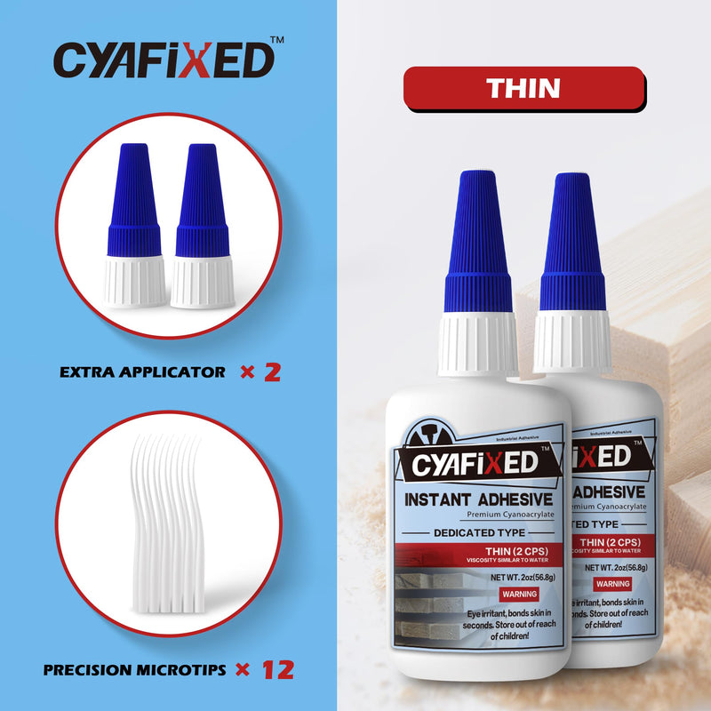 Professional Grade Cyanoacrylate Super Glue, Super Thin Viscosity CA Glue for Woodworking, 4 oz. Value Pack - Instant Adhesive for Woodturning, Pen Turning, Finish & Hobby 4 ounce
