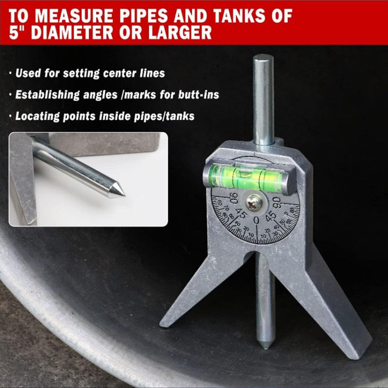 Pipe Center Finder,Pipefitter Tools w/Magnetic Centering Head,Measure Pipe Diameter,Accurate Location Aluminum Pipe Marker Centering Tool for Pipe Measurement
