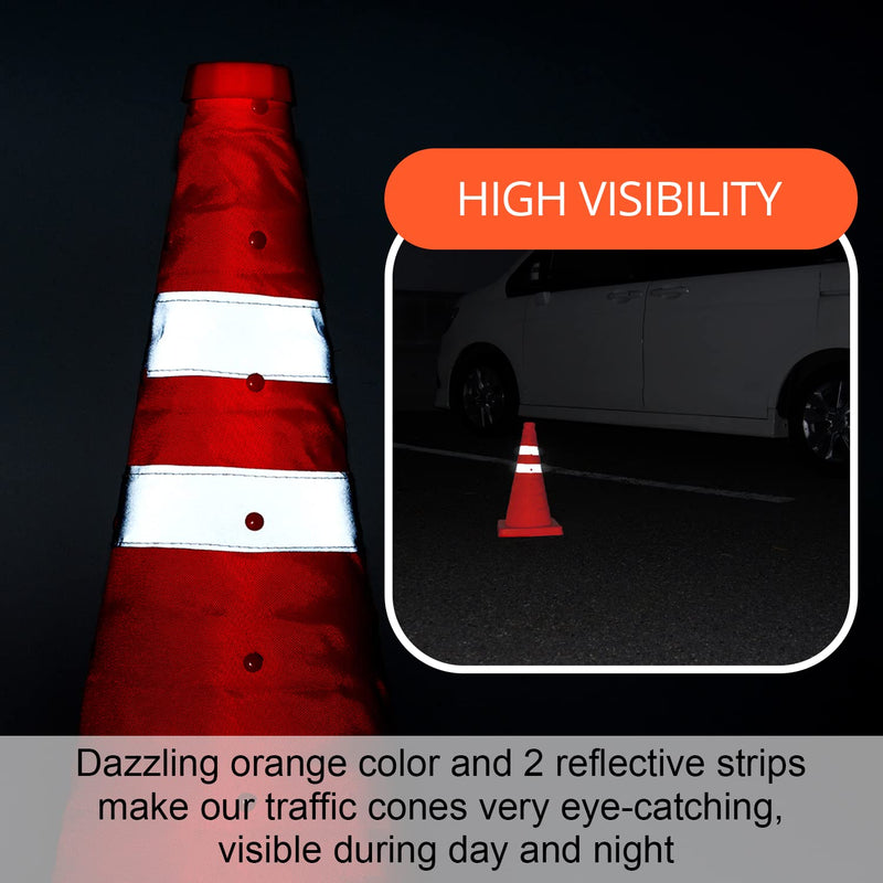 18 inch Collapsible Traffic Cones, Safety Cones with Reflective Collars, Multi Purpose Pop Up Extendable Road Safety Cone by GUARDLEAD 18 inch 1