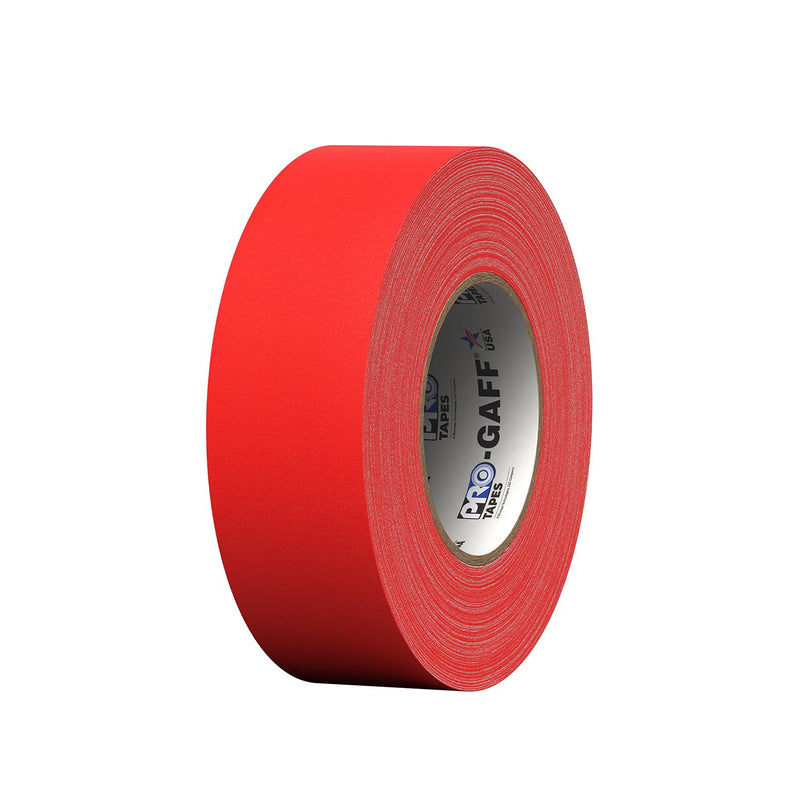 ProTapes Pro Gaff Premium Matte Cloth Gaffer's Tape With Rubber Adhesive, 11 mils Thick, 55 yds Length, 2" Width, Red (Pack of 1)