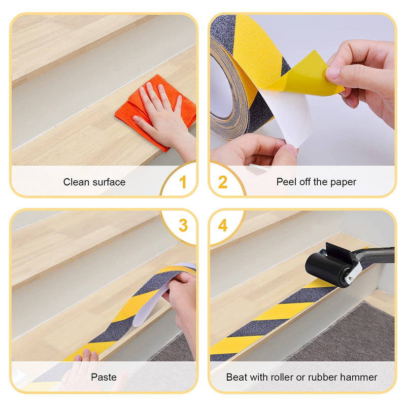 Qingluan Anti Slip Tape, 2 inch x 33 feet, Safety Non Slip Tape for Steps Outdoor Waterproof, Heavy Duty Grip Tape for Concrete Floors, Yellow