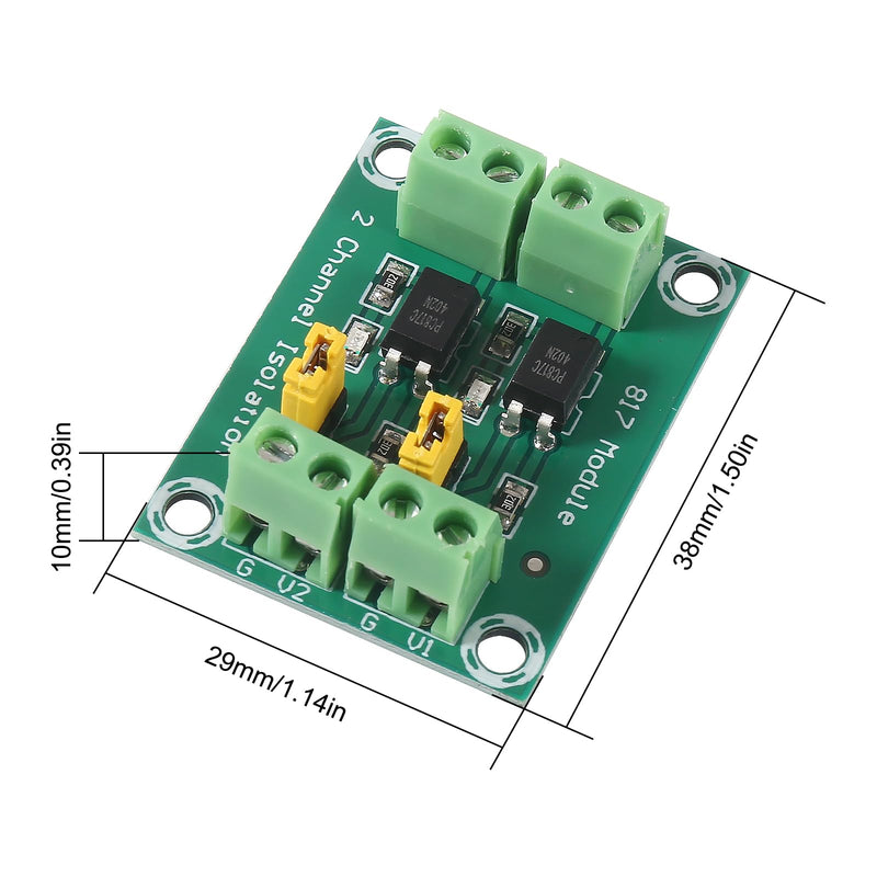 8pcs PC817 2 Channel Optocoupler Isolation Board Voltage Converter 3.6-30V Driver Photoelectric Isolated Module 817 Voltage Isolation Module