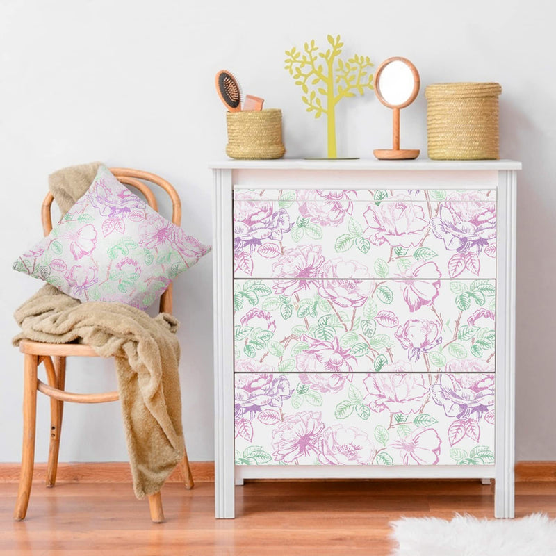 GSS Designs Large Flower Wall Stencils for Painting 16x24Inch Floral Stencil for Painting on Walls Wood Floor Furniture Crafts Large Plant Leaf Stencils for Walls Flowers 16" x 24"
