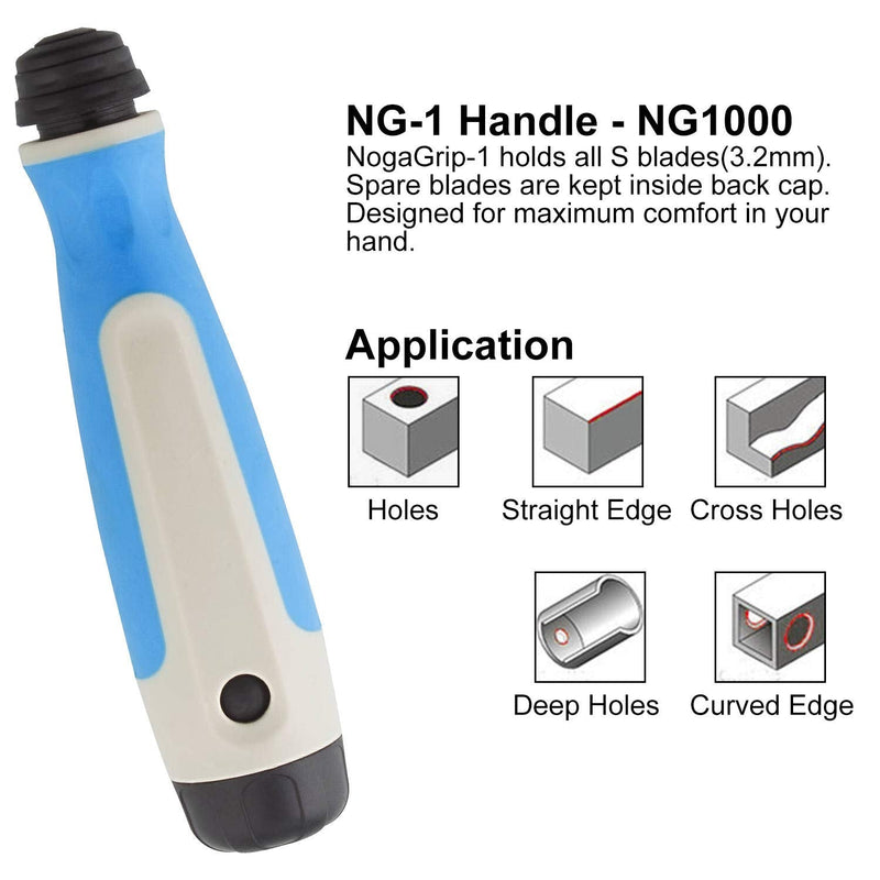 Acrux7 Hand Deburring Tool Kit, 10pcs Rotary Deburr Blades + 1pcs Countersink Blade with Aluminum and Silicone Handle, Great Burr Remover Hand Tool for Wood, Plastic, Aluminum, Copper and Steel