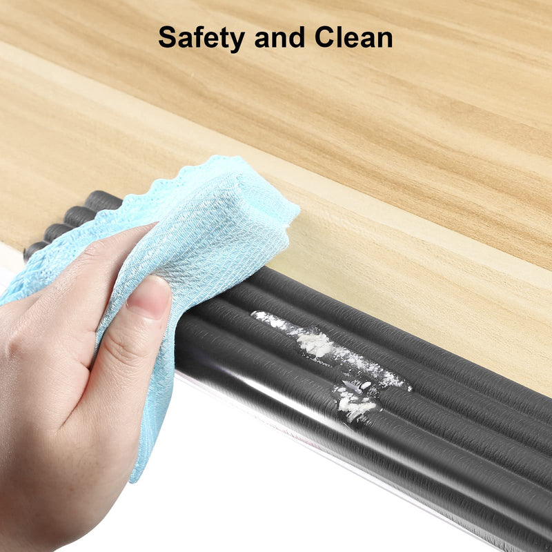 Upgrade Baby Proofing Edge Corner Protector, 16.4ft Edge Guards Padding with 3M Adhesive, Extra-Wide Soft Rubber Foam Padding, Furniture,Sharp Edge Safety Corner Edge Bumper Guard-Black Black