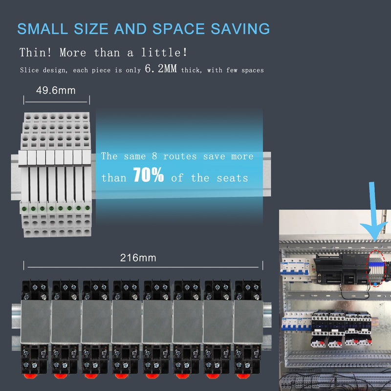 3Pcs Electromechanical Relay Black Miniature Power Relay 24VDC and 24VAC HF41F/24-ZS 6Amp SPDT with LED Light, DIN Rail, Ultra Small and Thin Socket Black Screw Socket C2 3
