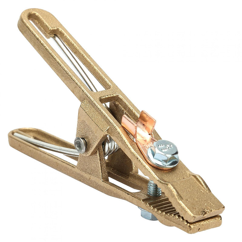 Welding Ground Clamp, 260A Brass Earth Clamp A Shape Electroplated Welder Earth Grounding Cable Copper Grip Clip Processing Electrode Holder Professional Tools for Manual Welding Machine
