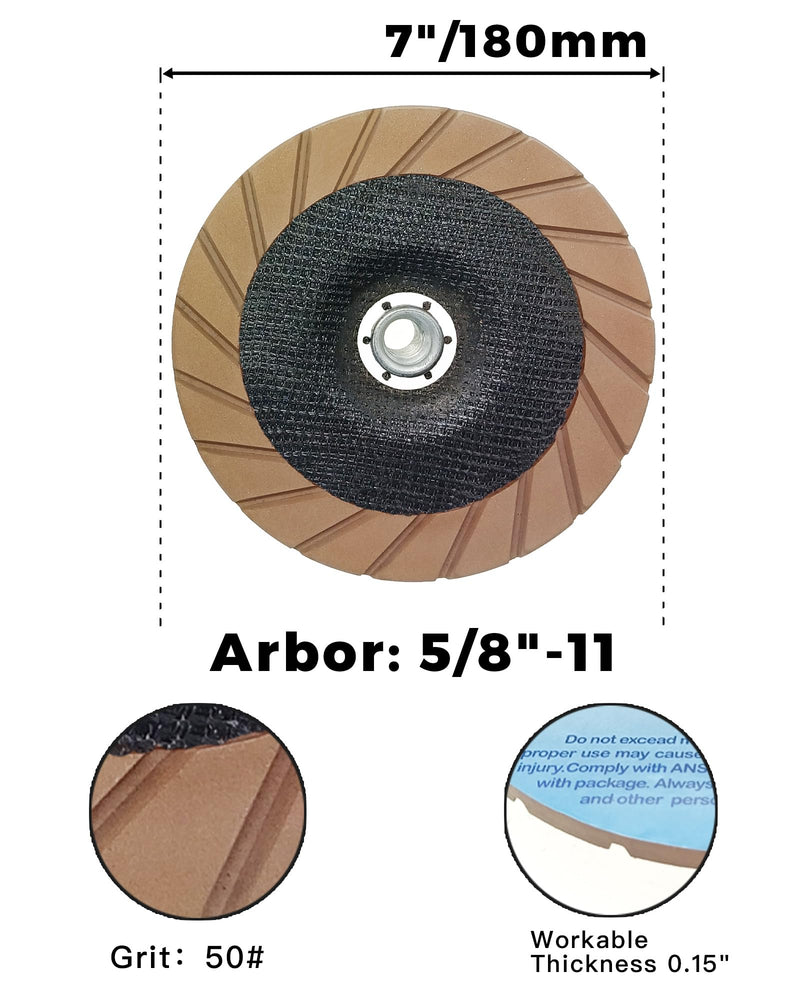 Concrete Grinding Cup Wheel 7" Ceramic Diamond Cup Wheel for Floor Grinding, Fits 5/8"-11 Arbor Angle Grinder,50# Medium 50#