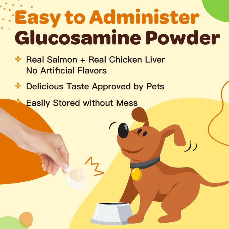 Glucosamine for Dogs - Joint Supplement for Dogs, Chondroitin, MSM, Turmeric, Omega 3 for Dogs, Support Hip and Joint Mobility - Dog Joint Pain Relief, Dog Joint Supplement Large Breed, 9.52 Oz 90 Scoops - PawsPlanet Australia