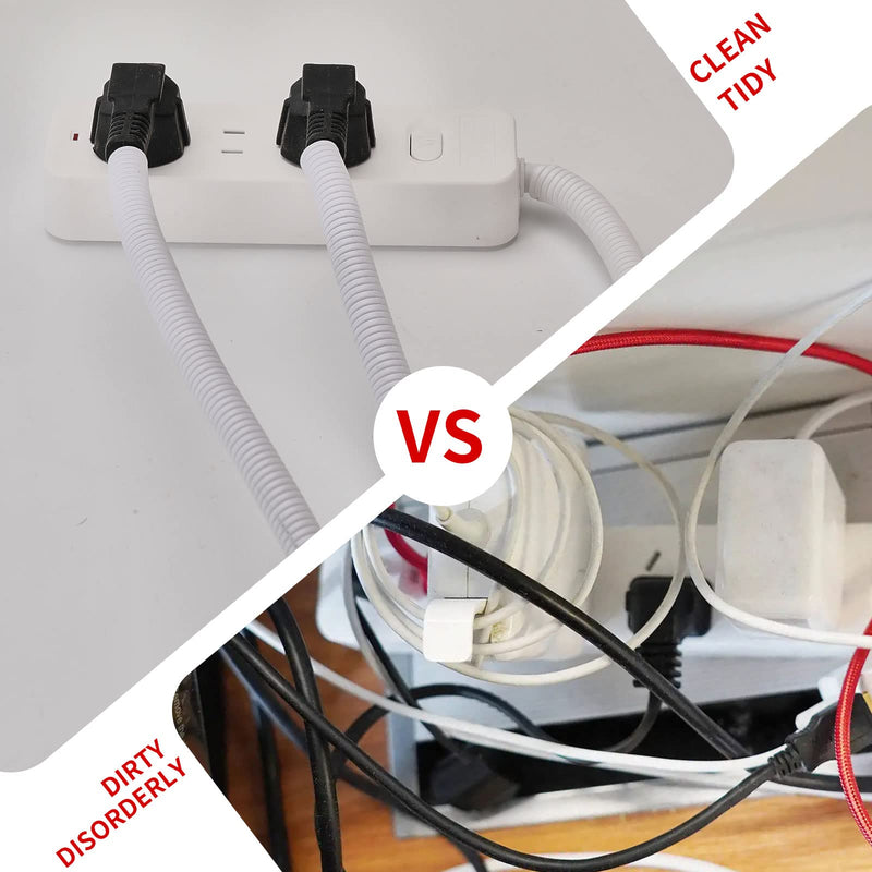 30 ft Dog Cat Cord Protector Electric Wires Covers Wire Loom Tubing Protect Wires from Rabbits, Cats and Other Pets White