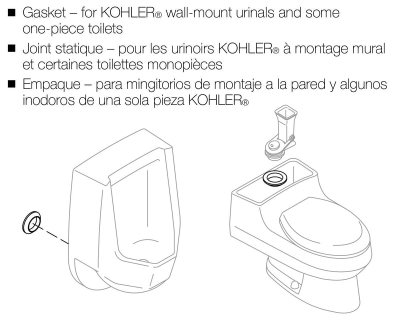 KOHLER GP53410 Part Urinal Gasket, 1 Count (Pack of 2), Red 1 Count (Pack of 2)