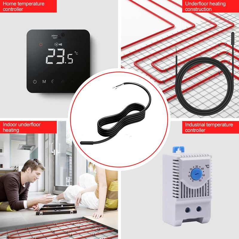 Floor Heat Sensor Probe 10Kohm Suitable for Most Heating Installations Underfloor Sensor Probe