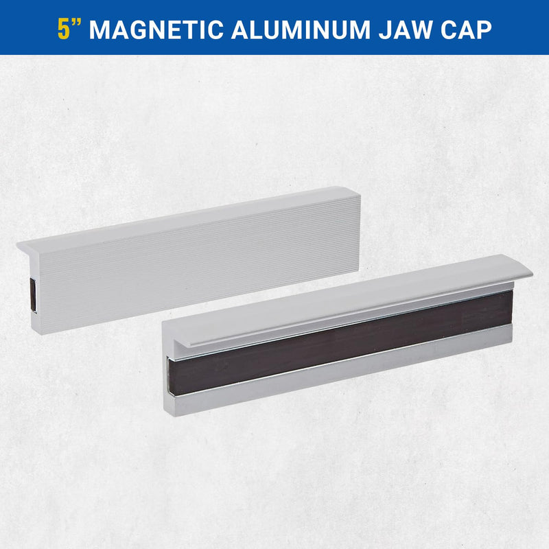 Yost Tools Universal 5" Magnetic Aluminium Vise Jaw Caps - Smooth Serrated - No Bolts Needed (1 Pair)