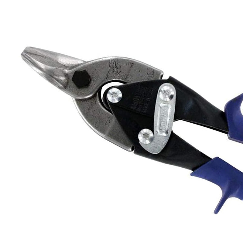 Midwest Snips MIDWEST Bulldog Aviation Tin Snip - Straight Cut Regular Tin Cutting Shears with Forged Blade & KUSH'N-POWER Comfort Grips - MWT-6716B Metal