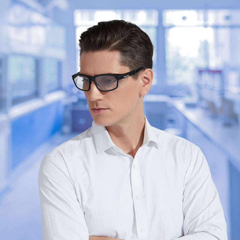 ProtectX Classic Safety Glasses, Anti-Fog Scratch Resistant Lenses, Protective Eyewear for Work, Indoor/Outdoor, ANSI Z87.1 Voyager Reading 1.5