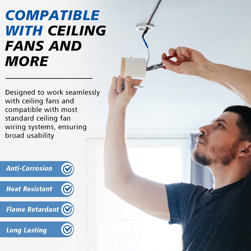 120 Inch Ceiling Fan Extension Wire Kit with 3 Color Wires & Connectors