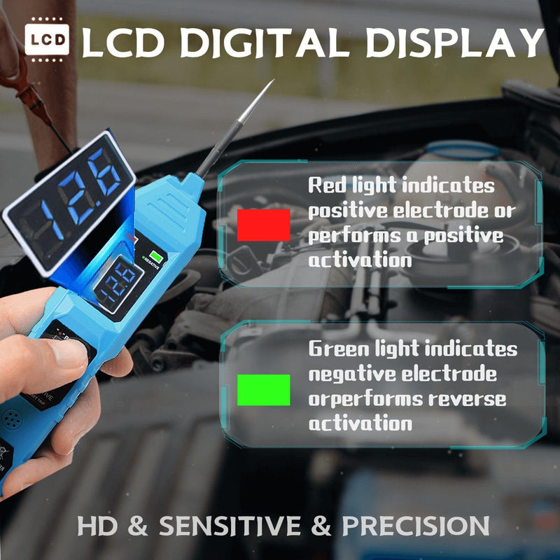 Multifunctional Car Automotive Circuit Tester, 3.5V-36V AC/DC Car Power Circuit Probe Tester, Circuit Tester with LCD Screen Display, Automotive Short Circuit Finder Electrical Tester with Light