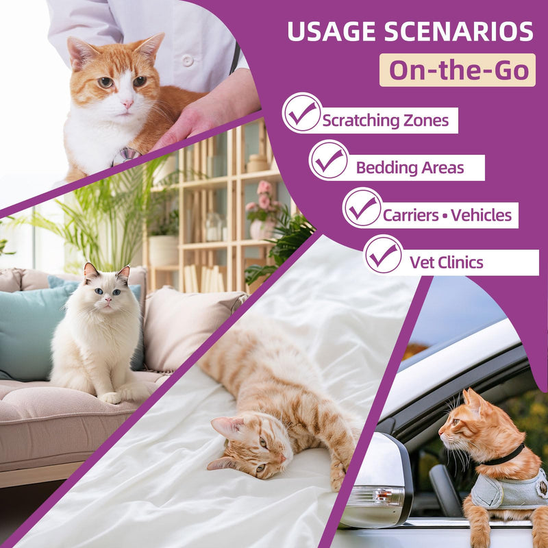 Cat Calming Pheromone Spray Kit Feline Calm Pheromones Vet Recommended Drug-Free Anxiety Relief for Multi-Cat Homes,Stops Scratching & Urine Marking,60-Day (120ML) 120ML